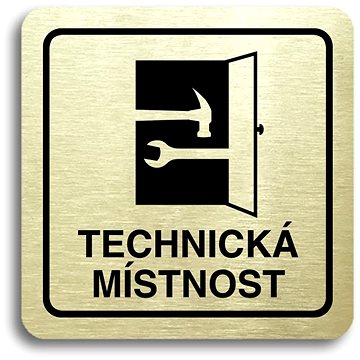 

Accept Piktogram "technická místnost" (80 × 80 mm) (zlatá tabulka - černý tisk)
