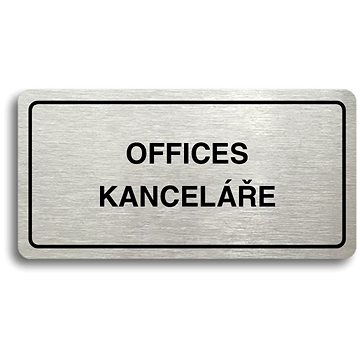 

Accept Piktogram "OFFICES - KANCELÁŘE" (160 × 80 mm) (stříbrná tabulka - černý tisk)