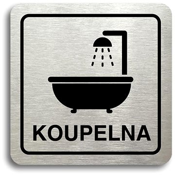 

Accept Piktogram "koupelna II" (80 × 80 mm) (stříbrná tabulka - černý tisk)