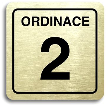

Accept Piktogram "ordinace 2" (80 × 80 mm) (zlatá tabulka - černý tisk)