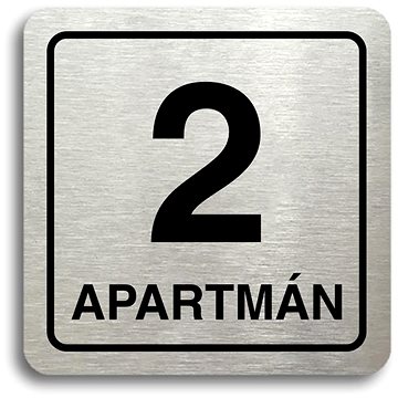 

Accept Piktogram "2 apartmán" (80 × 80 mm) (stříbrná tabulka - černý tisk)