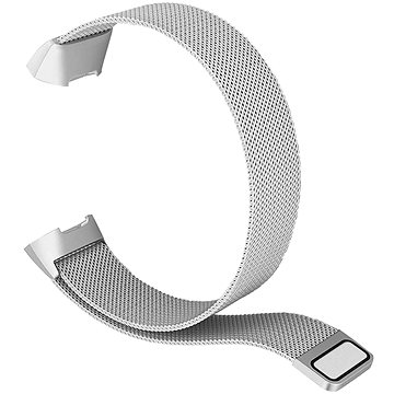 Eternico Steel stříbrný (Small) pro Fitbit Charge 3 / 4 - Řemínek