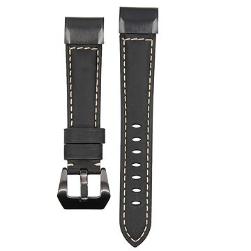 Eternico Genuine Leather pro Garmin QuickFit 22mm černý - Řemínek