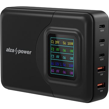AlzaPower M500 Digital Display Multi Ultra Charger 200W černý - Nabíječka do sítě