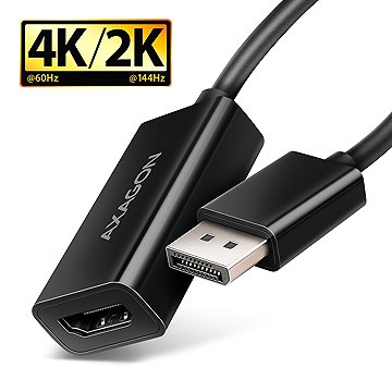 

AXAGON RVD-HI20N, DisplayPort -> HDMI 2.0b adapter, 4K/60Hz, HDR10