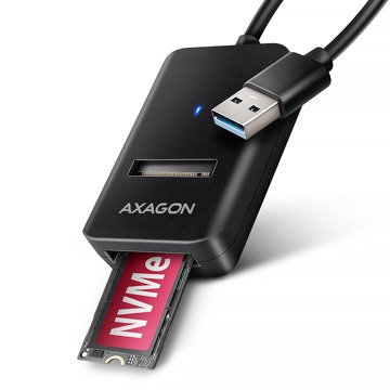 

AXAGON ADM2-AM, adapter for M.2 NVMe & SATA SSD, USB-A 10 Gbps, cable 10 cm