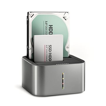

AXAGON ADSA-DC, dual SATA 2.5"/3.5" SSD/HDD CLONE dock, USB-C 5 Gbps