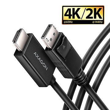 AXAGON RVD-HI20C2, DisplayPort -> HDMI 2.0b cable 1.8m, 4K/60Hz, HDR10