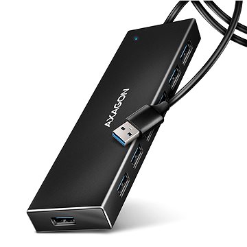AXAGON HUE-F7A CHARGING Hub, USB-A 5Gbps, 7x USB-A, micro USB power IN, USB-A cable 1 m - USB Hub