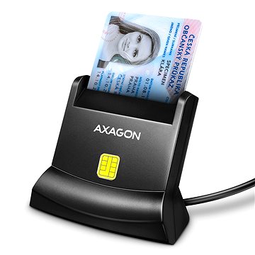 

AXAGON CRE-SM4N Smart card / ID card StandReader, USB-A cable 1.3 m
