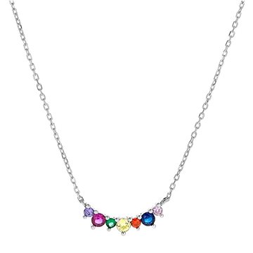 

AGAIN Jewelry Stříbrný náhrdelník s barevnými zirkony AJNA0003 (Ag925/1000, 2,73 g)