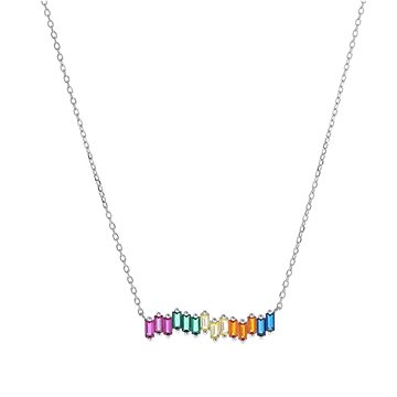

AGAIN Jewelry Náhrdelník s barevnými zirkony AJNA0010 (Ag925/1000, 3,39 g)