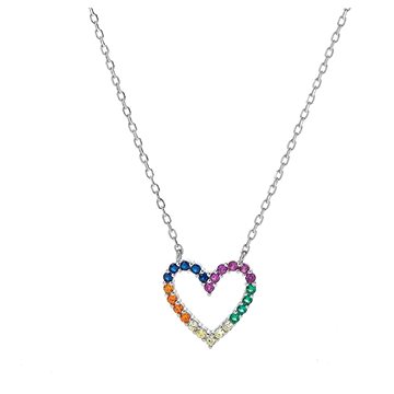 

AGAIN Jewelry Stříbrný náhrdelník Barevné srdce AJNA0025 (Ag925/1000, 2,91 g)