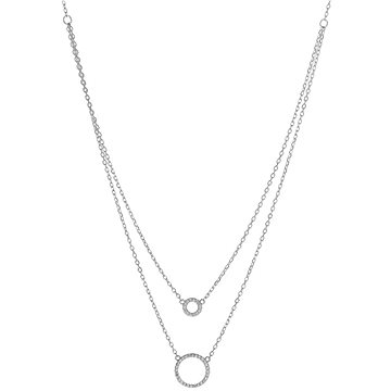 

AGAIN Jewelry Dvojitý stříbrný náhrdelník s kroužky AJNA0030 (Ag925/1000, 3,15 g)