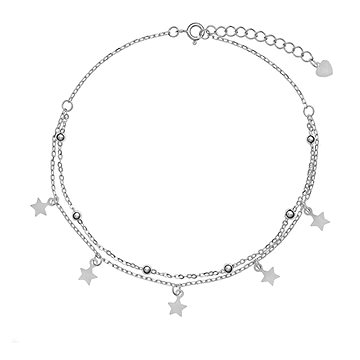 

AGAIN Jewelry Stříbrný náramek na nohu s hvězdičkami AJNH0006 (Ag925/1000, 2,22 g)