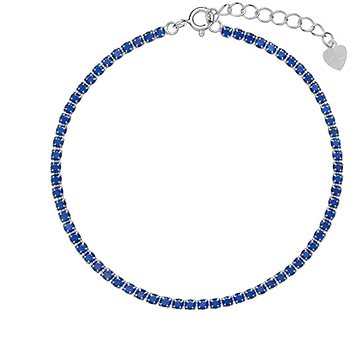 

AGAIN Jewelry Tenisový stříbrný náramek s modrými kubickými zirkony AJNR0002 (Ag925/1000, 2,89 g)