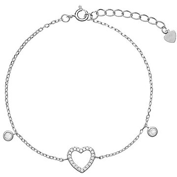 

AGAIN Jewelry Stříbrný náramek se srdíčkem a zirkony AJNR0012 (Ag925/1000, 2,08 g)