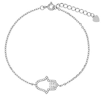 

AGAIN Jewelry Stříbrný náramek Hamsa, Ruka Fátimy AJNR0014 (Ag925/1000, 1,58 g)