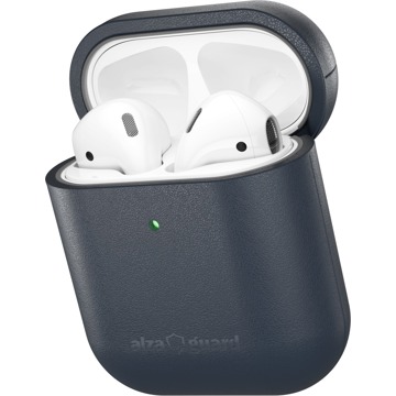 

AlzaGuard Genuine Leather Case pro AirPods 1. a 2. generace - modré