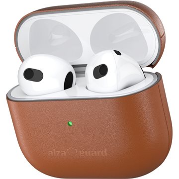 

AlzaGuard Genuine Leather Case pro AirPods 3 (2021) sedlově hnědé
