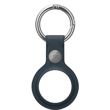 

AlzaGuard Genuine Leather Keychain pro Airtag - modrá