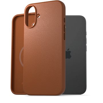 

AlzaGuard Genuine Leather Case with Magsafe pro iPhone 16 Plus sedlově hnědý