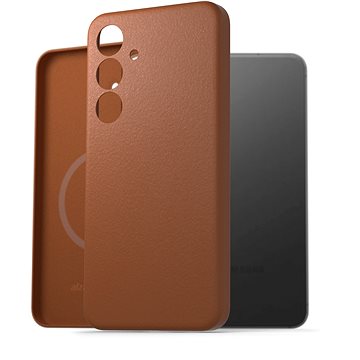 

AlzaGuard Genuine Leather Case with Magsafe pro Samsung Galaxy S24 sedlově hnědý