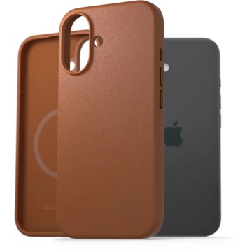 

AlzaGuard Genuine Leather Case with Magsafe pro iPhone 16e sedlově hnědý