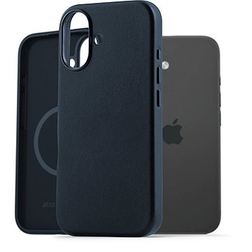 

AlzaGuard Genuine Leather Case with Magsafe pro iPhone 16e modrý