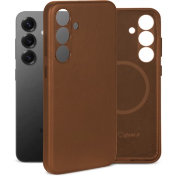 

AlzaGuard Genuine Leather Case with Magsafe pro Samsung Galaxy S25 sedlově hnědý