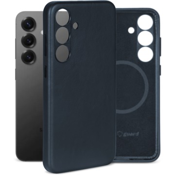 

AlzaGuard Genuine Leather Case with Magsafe pro Samsung Galaxy S25 modrý