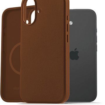 

AlzaGuard Genuine Leather Case with Magsafe pro iPhone 16 sedlově hnědý