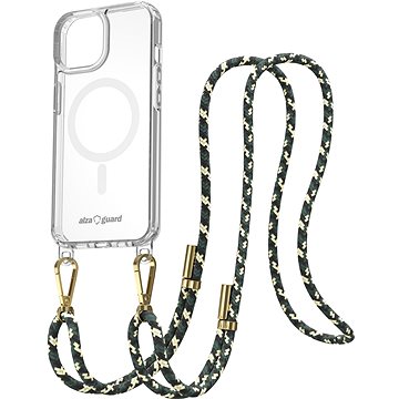 

AlzaGuard Luxe Detach Lanyard Case Compatible with MagSafe for iPhone 13 žlutozelený