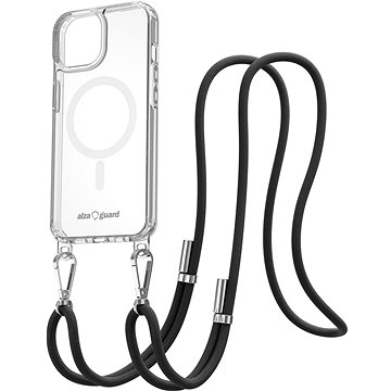 

AlzaGuard Luxe Detach Lanyard Case Compatible with MagSafe for iPhone 15 černý