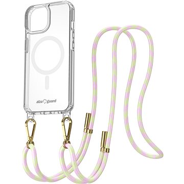 

AlzaGuard Luxe Detach Lanyard Case Compatible with MagSafe for iPhone 15 růžovožlutý