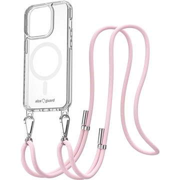 

AlzaGuard Luxe Detach Lanyard Case Compatible with MagSafe for iPhone 15 Pro růžový