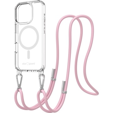 

AlzaGuard Luxe Detach Lanyard Case Compatible with MagSafe for iPhone 16 Pro růžový