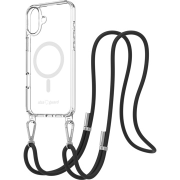 

AlzaGuard Luxe Detach Lanyard Case Compatible with MagSafe for iPhone 16 Plus černý