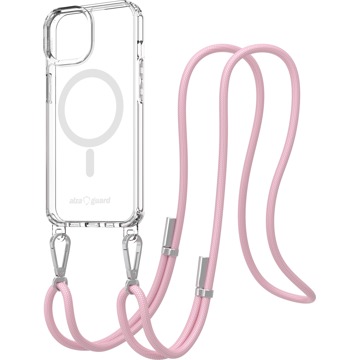 

AlzaGuard Luxe Detach Lanyard Case Compatible with MagSafe for iPhone 14 růžový