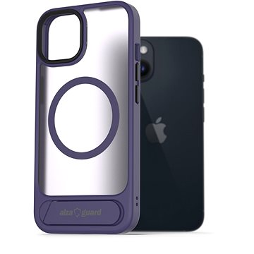 

AlzaGuard Matte Case with Stand Compatible with MagSafe for iPhone 14 fialový