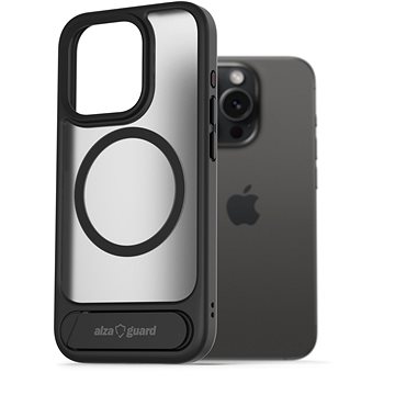 

AlzaGuard Matte Case with Stand Compatible with MagSafe for iPhone 15 Pro Max černý