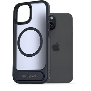 

AlzaGuard Matte Case with Stand Compatible with MagSafe for iPhone 15 tmavě modrý