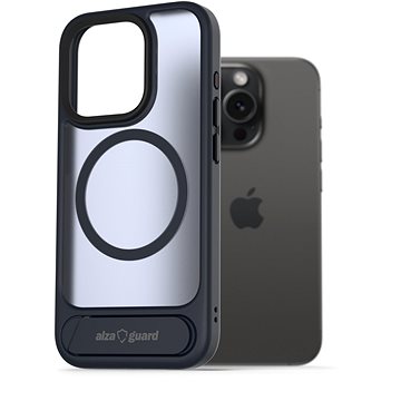 

AlzaGuard Matte Case with Stand Compatible with MagSafe for iPhone 15 Pro tmavě modrý