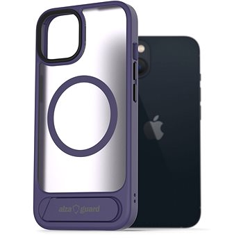 

AlzaGuard Matte Case with Stand Compatible with MagSafe for iPhone 13 fialový