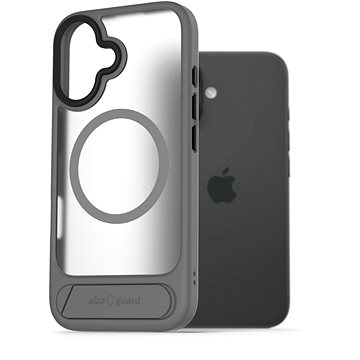 

AlzaGuard Matte Case with Stand Compatible with MagSafe for iPhone 16 šedý