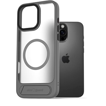 

AlzaGuard Matte Case with Stand Compatible with MagSafe for iPhone 16 Pro šedý