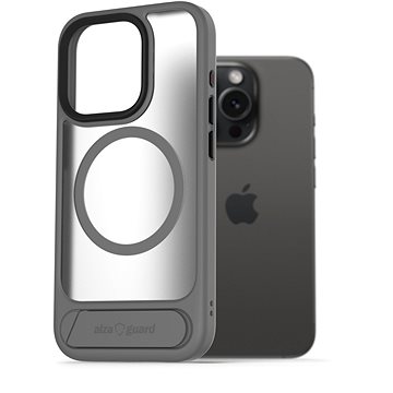 

AlzaGuard Matte Case with Stand Compatible with MagSafe for iPhone 15 Pro Max šedý