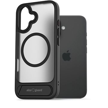 

AlzaGuard Matte Case with Stand Compatible with MagSafe for iPhone 16 černý