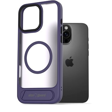 

AlzaGuard Matte Case with Stand Compatible with MagSafe for iPhone 16 Pro fialový