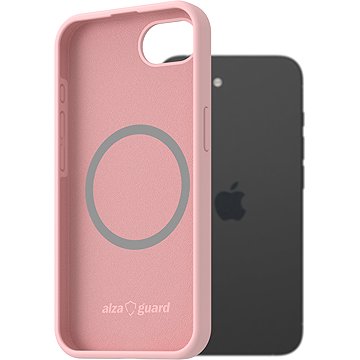 

AlzaGuard Silicone Case Compatible with Magsafe pro iPhone 16e růžový